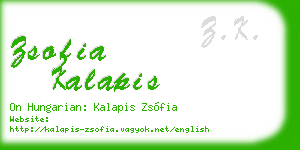 zsofia kalapis business card